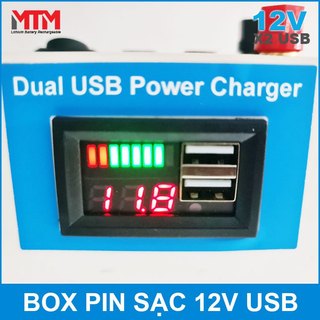 Box pin lithium 12V 12Ah 15A cổng USB