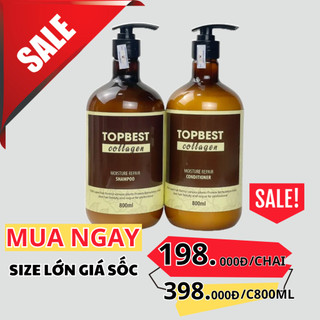 Bộ Dầu Gội Xả Topbest Collagen 3 Trong 1 800ml