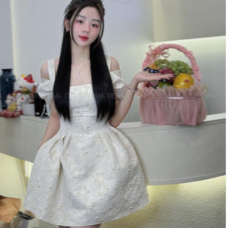 Váy xoè 2 dây trễ vai - váy xoè chữ a- váy cup ngực by dulcie