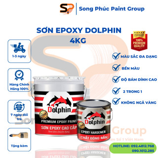  Sơn Kẽm Epoxy 2 Thành Phần Dolphin ( Bộ 4KG - Đa Dạng Màu Sắc - Độ Bóng Và Bám Dính Cao )