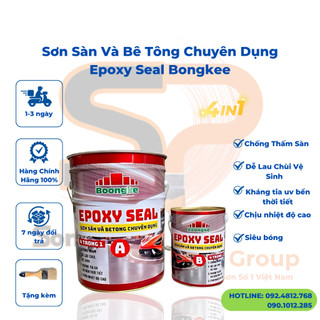Sơn Chống Thấm Sàn, Nền Gạch Epoxy Seal Bongkee Trong Suốt Bộ 4KG