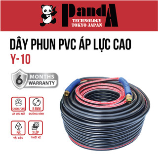 Dây Phun Xịt Áp Lực Cao PANDA Y đen đỏ, đầu Cốt Loại Xoay