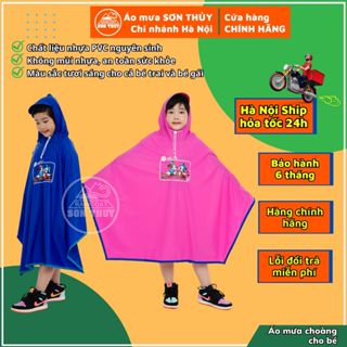 Áo mưa choàng cho bé - Áo mưa trẻ em Sơn Thủy - Nhựa PVC nguyên sinh không mùi an toàn sức khỏe