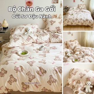 Bộ chăn ga gối đũi sơ đậu nành - set 4 món - pis.bedding