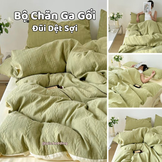 Bộ chăn ga gối đũi dệt sợi - pis.bedding