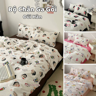 Bộ chăn ga gối đũi hàn - set 4 món - pis.bedding