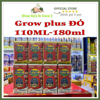 (Lốc 4 hộp) Sữa pha sẵn  Growplus đỏ Nutifood 110ml/180ml date mới