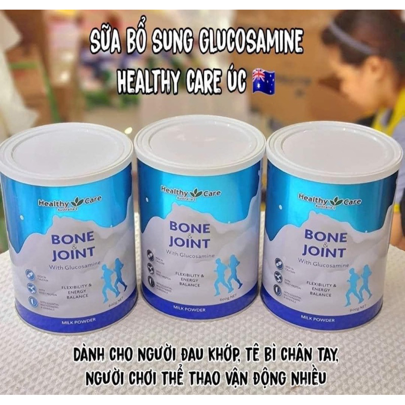 [CHÍNH HÃNG] Sữa BONE&amp; JOINT With Glucosamine Healthy Care Úc - 600g dành cho người đau xương khớp, tê bì chân tay