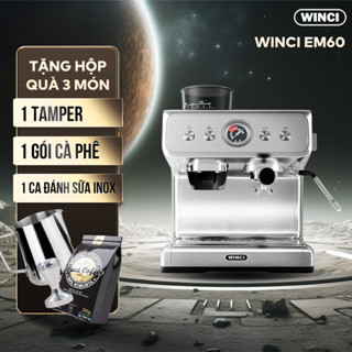 Máy pha và xay cà phê Espresso WINCI EM60, Máy Pha cà phê chuyên nghiệp Inox nguyên khối.
