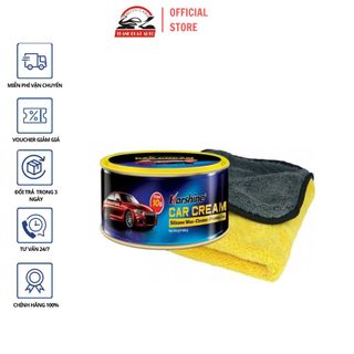 Combo kem đánh bóng sơn xe karshine 100g-220g và khăn lau xe microfiber cloth 30x30 cao cấp
