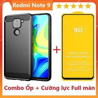 Combo ốp lưng/ cường lực full màn Xiaomi Redmi Note 9 - cường lực Kingkong/ Kính Nhám AG Chống Vây Tay cao cấp