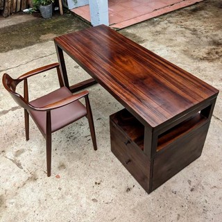 Bộ bàn làm việc gỗ me tây 160x60cm