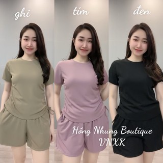 Sét bộ nữ mặc hè nữ áo rút eo cộc tay, quần cộc đủ size s , m , l , xl
