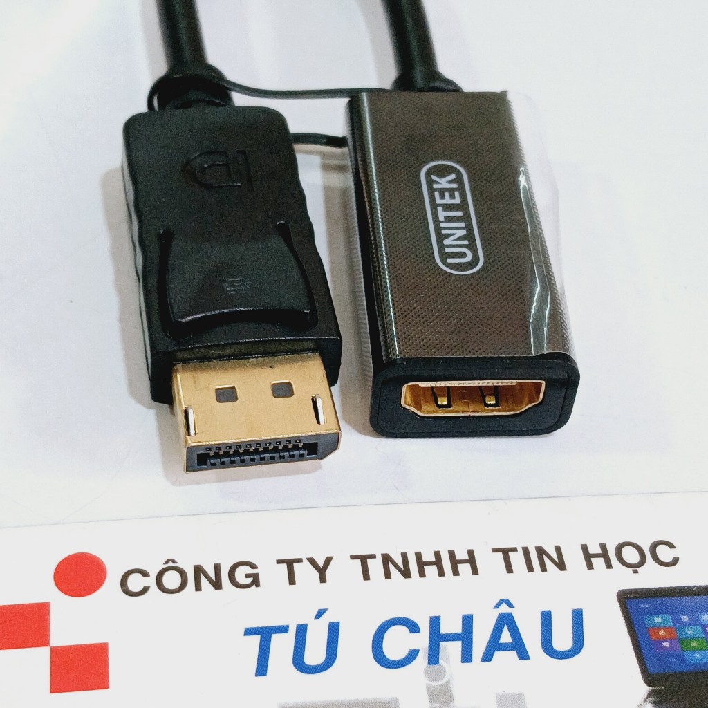 Cáp DisplayPort ra HDMI (DP to HDMI) /  Cáp dài 20Cm (Hiệu: Unitek)