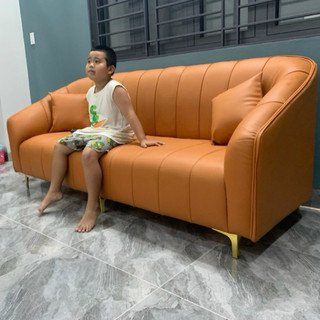 Ghế sofa băng dài bọc da vỏ sò