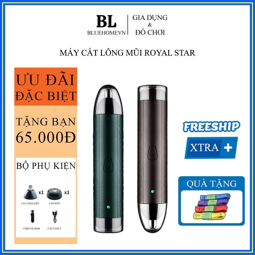 Máy cắt lông mũi, cắt lông mũi Royalstar, chăm sóc vệ sinh cá nhân, đầu xoay 360 độ, siêu mịn không đau, BH 6 tháng