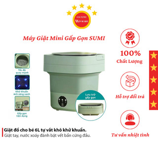 Máy Giặt Mini Gấp Gọn SUMI - Máy Giặt Tất, Đồ Lót, Đồ Cho Bé Khử Khuẩn Bằng Ánh Sáng Xanh Công Suất 36W, Dung Tích 2.8L