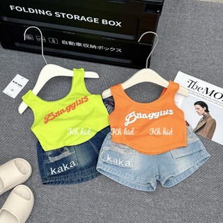 Set quần jean ba lỗ KAKA bé gái