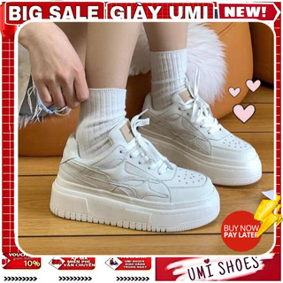 [NOWSHIP HN] Giày thể thao nữ đế bằng cao 4cm mã SD01 mềm êm giá rẻ học sinh đi học đi chơi đơn giản màu đen trắng/xanh