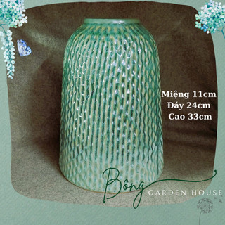 Bình hoa, Bình cắm hoa, Bình gốm Bát Tràng chuông hạt mưa Bông Garden House cao 33cm