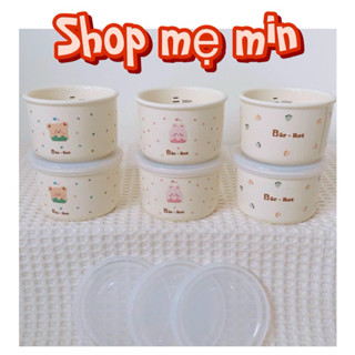 (Mẫu mới) Bát / chén ăn dặm GỐM SỨ Bar rot / Hũ trữ ăn dặm gốm sứ cho bé CERAMIC BOWL BARROT