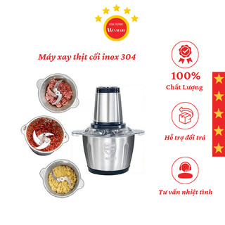 Máy xay thịt cối inox 304 4 lưỡi đa năng công suất 2500w, máy xay bear mini cầm tay siêu khỏe dễ dàng sử dụng  A29