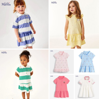 Bst váy polo hoạ tiết cho bé Little Maven thời trang trẻ em từ 2-7 tuổi