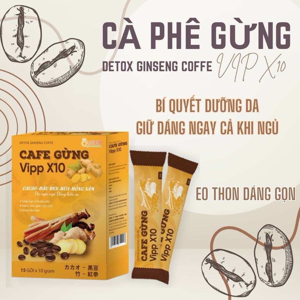 CÀ PHÊ GỪNG COLLAGEN ĐẸP DA GIỮ DÁNG 15 gói