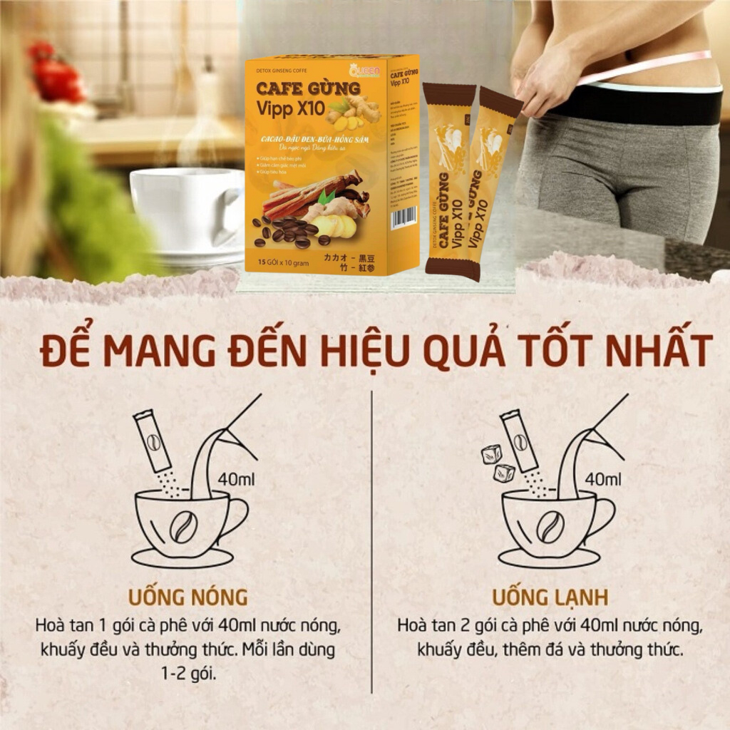 CÀ PHÊ GỪNG COLLAGEN ĐẸP DA GIỮ DÁNG 15 gói
