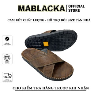  Dép tông nam da bò quai dép thời trang đế cao su đúc nguyên khối N408 