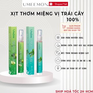 Xịt thơm miệng UMEEMON hương trái cây kẹo ngọt the mát vị Bạc Hà Táo lưu hương lâu an toàn khi sử dụng cho khoang miệng