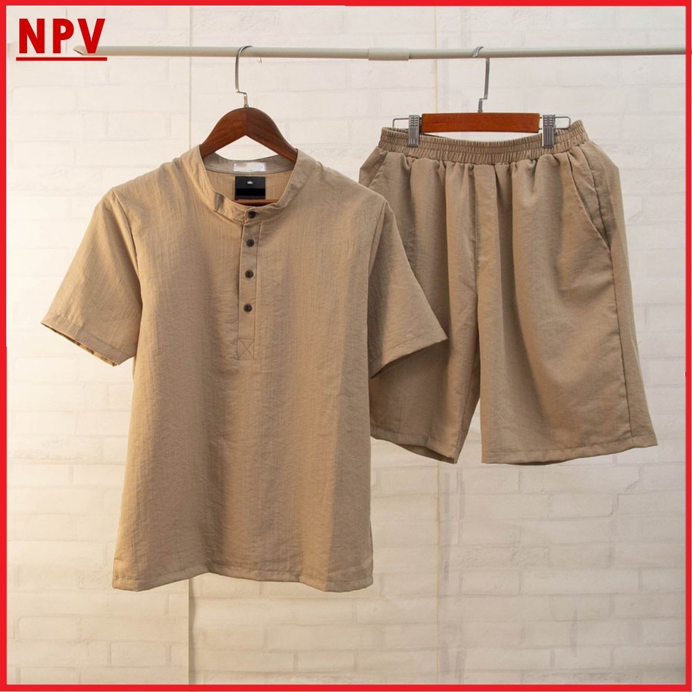 Bộ quần áo nam ngắn tay linen