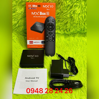 Đầu android box MX10 mini Kèm Remote giọng nói