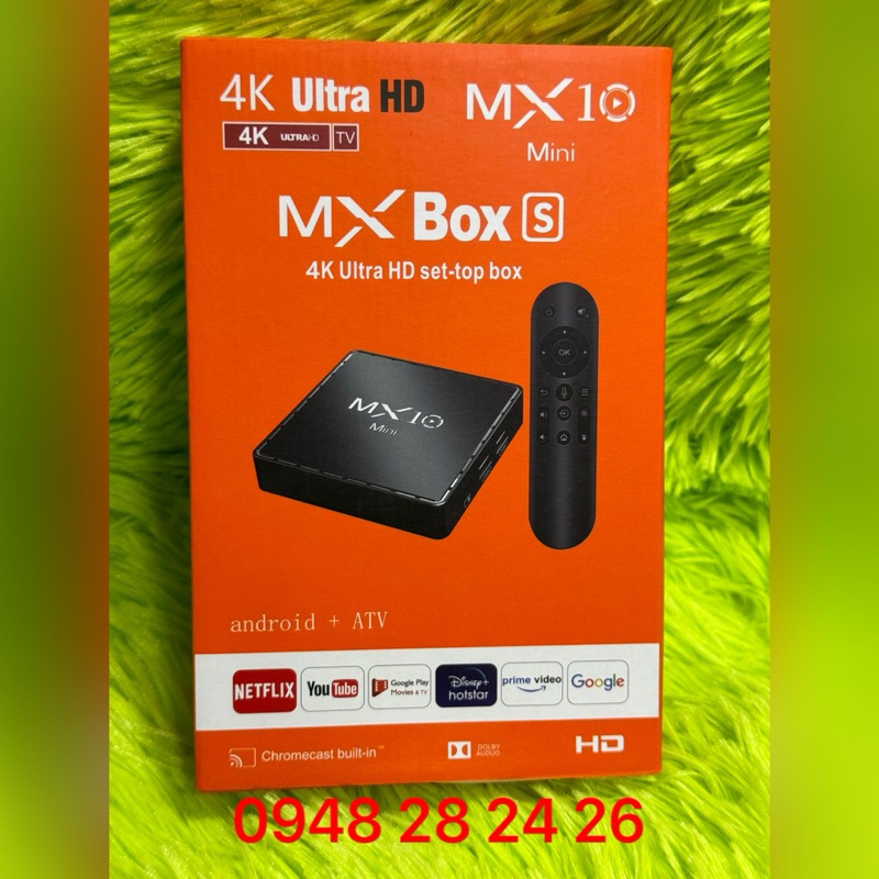 Đầu android box MX10 mini Kèm Remote giọng nói