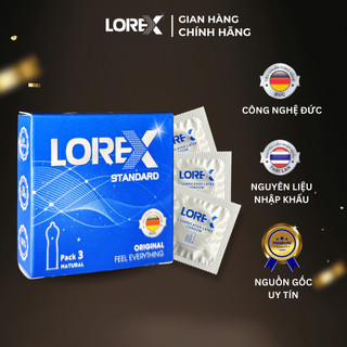 Bao cao su Lorex Standard Không Mùi Giá Siêu Rẻ Hộp 3 Bao Size 49mm - Hàng Việt Nam Công Nghệ Đức Chất Lượng Cao