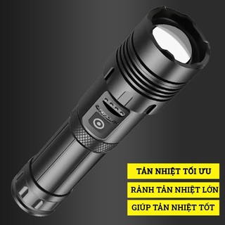 Đèn pin cầm tay siêu sáng chip led xp70 p70 cob cao cấp có zoom 2024