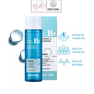 Nước Hoa Hồng Phục Hồi Dưỡng Trắng PrettySkin Multi Hydra B5 Calming & Repairing Toner 205ml Pretty Skin