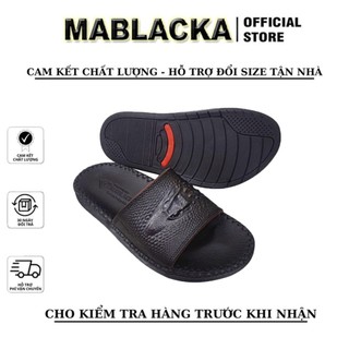 Dép nam da quai ngang đẹp thời trang dập vân cá sấu Thiên Ân D86