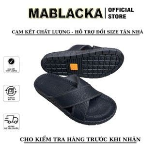  Dép da nam quai chéo thời trang cao cấp đế cao su đúc nguyên khối cao 3cm D408 