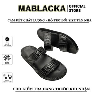 Dép da nam 2 quai da bò thời trang D85