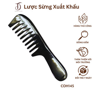 Lược sừng hahanco răng thưa massage đầu