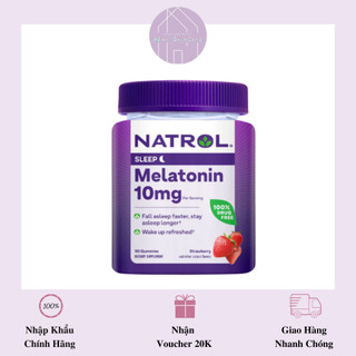 Gummies natrol melatonin 10mg - kẹo dẻo giúp ngủ ngon - 90 viên