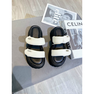 [KÈM HÌNH THẬT] DÉP 2 QUAI DA MIUMIU PHỒNG ĐẾ ĐÚC 5 PHÂN