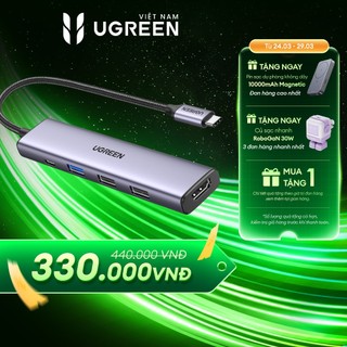 Hub chuyển đổi Type C Ugreen 5 in 1 | Vỏ nhôm cao cấp | Truyền tải nhanh chóng | Bảo Hành 18 Tháng | 15596 15597 15495
