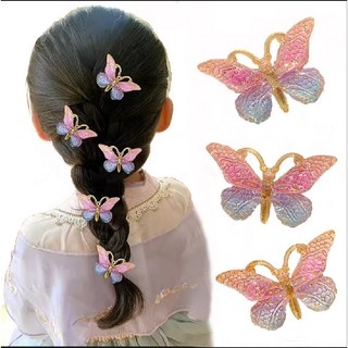 Kẹp Tóc Mái Thêu Hình Bướm Hoạt Hình Phong Cách Hàn Quốc Dễ Thương Cho Nữ