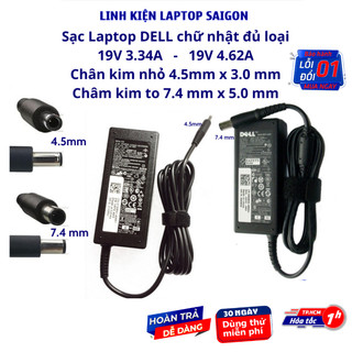 Sạc laptop dell 19.5v- 4.62a 90w sạc dell 19.5v- 3.34a 65w sạc dell chữ nhật chân to sạc laptop dell chữ nhật chân nhỏ