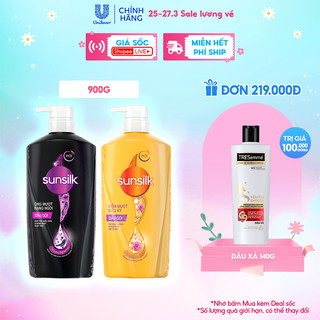 Dầu gội Sunsilk 900g làm sạch và mềm mượt tóc gấp 5 lần, cho mái tóc ngát hương suốt 48h