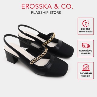 Erosska - Giày cao gót nữ mũi tròn phối dây thời trang - EL031