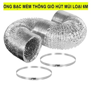Ống bạc nhôm thông gió hút mùi loại 6 mét