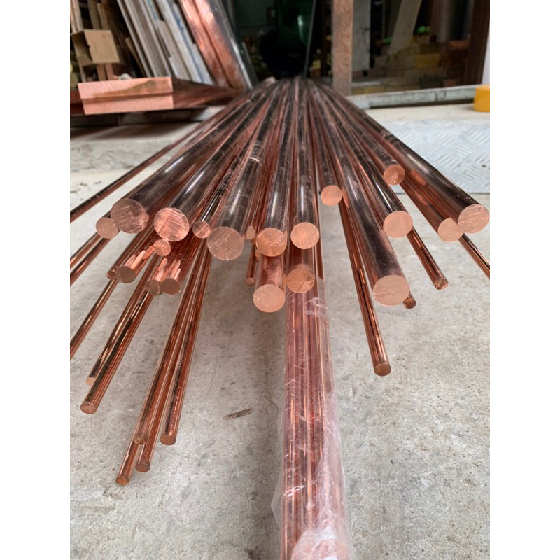 Thanh đồng đỏ ,tròn đặc phi 10 (10mm ) :chiều dài 1m